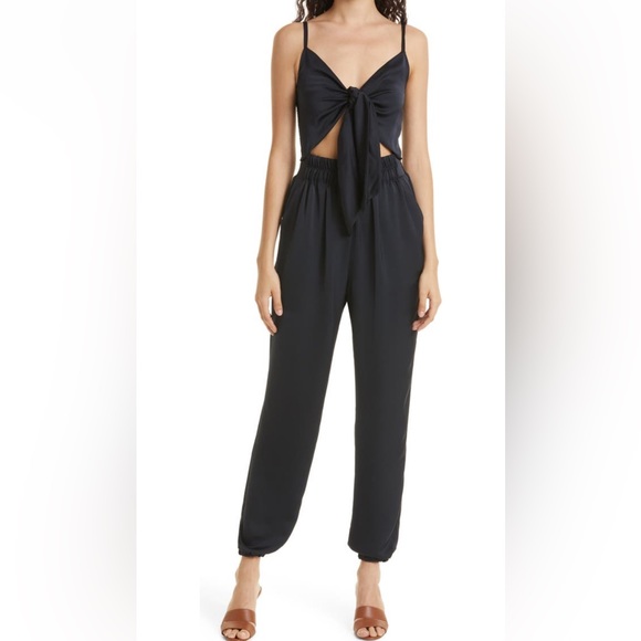 Ramy Brook black sleeveless cutout tie jumpsuit XS - Picture 1 of 5
